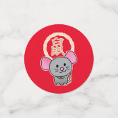 Chinese maffia nieuwjaarscuus boft rood confetti (Kleine voorkant)