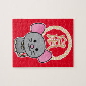 Chinese maffia nieuwjaarscuus boft rood legpuzzel (Horizontaal)