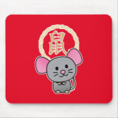 Chinese maffia nieuwjaarscuus boft rood muismat (Voorkant)