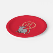 Chinese maffia nieuwjaarscuus boft rood papieren bordje (Gekanteld)