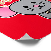 Chinese maffia nieuwjaarscuus boft rood poster (Hoek)