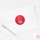 Chinese maffia nieuwjaarscuus boft rood ronde sticker (Envelop)