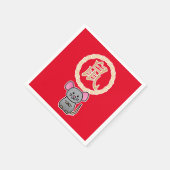 Chinese maffia nieuwjaarscuus boft rood servet (Hoek)