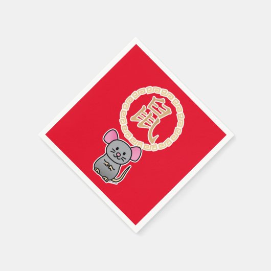 Chinese maffia nieuwjaarscuus boft rood servet (Hoek)