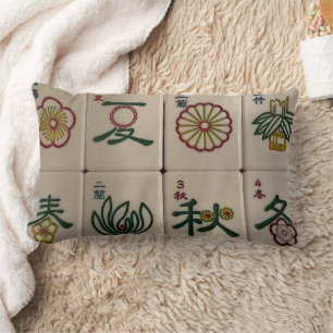 Chinese mahjong bloempatje kussen