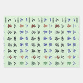 Chinese Mahjong Characters Set Inpakpapier Vel (Voorkant 3)
