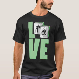 Chinese Mahjong Love Game Tiles voor casino-speler T-shirt