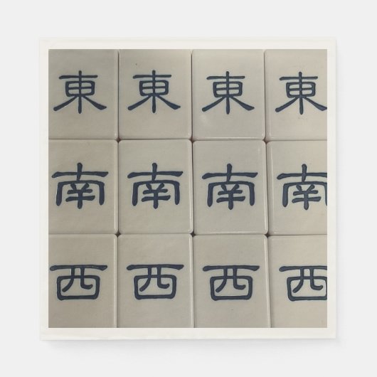 Chinese mahjong wind tegeltjes servetten (Voorkant)