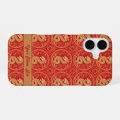 Chinese Majestieke Gouden Draak Patroon iPhone 16 Hoesje (Achterkant horizontaal)
