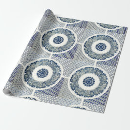 Chinese Medaillon: Indigo Blau Chinoiserie Cadeaupapier