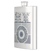 Chinese Medaillon: Indigo Blau Chinoiserie Flacon (Links)
