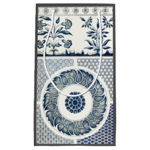 Chinese Medaillon: Indigo Blau Chinoiserie Klein Cadeauzakje