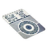 Chinese Medaillon: Indigo Blau Chinoiserie Magneet (Rechterzijde)