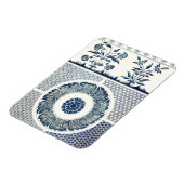 Chinese Medaillon: Indigo Blau Chinoiserie Magneet (Linkerzijde)