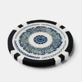 Chinese Medaillon: Indigo Blau Chinoiserie Poker Chips (Enkel)
