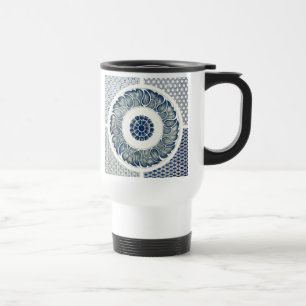 Chinese Medaillon: Indigo Blau Chinoiserie Reisbeker