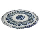 Chinese Medaillon: Indigo Blau Chinoiserie Snijplank (Hoek)