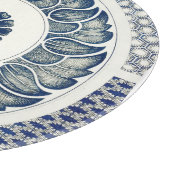 Chinese Medaillon: Indigo Blau Chinoiserie Snijplank (Hoek)
