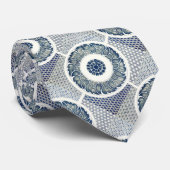 Chinese Medaillon: Indigo Blau Chinoiserie Stropdas (Opgerold)