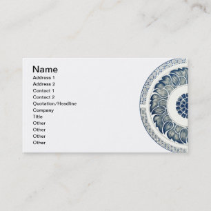 Chinese Medaillon: Indigo Blau Chinoiserie Visitekaartje