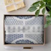 Chinese Medaillon: Indigo Blauwe Chinoiserie Tissuepapier (Geschenk)