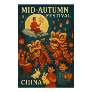 Chinese Mid-Autumn Festival Night 2025 Perfect Poster
