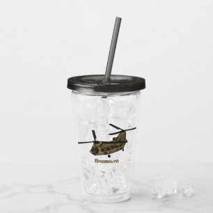 Chinese militaire helikopterillustratie acryl drinkbeker