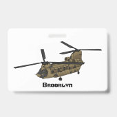 Chinese militaire helikopterillustratie badge (Achterkant)