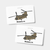 Chinese militaire helikopterillustratie badge (Voor- en achterkant)