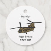 Chinese militaire helikopterillustratie bedankjes labels (Achterkant)
