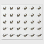 Chinese militaire helikopterillustratie cadeaupapier (Vlak)