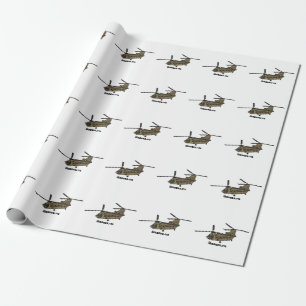 Chinese militaire helikopterillustratie cadeaupapier