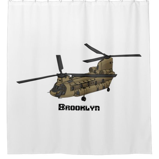 Chinese militaire helikopterillustratie douchegordijn (Voorkant)