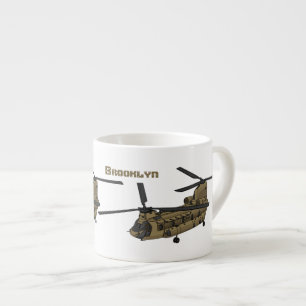 Chinese militaire helikopterillustratie espresso kop
