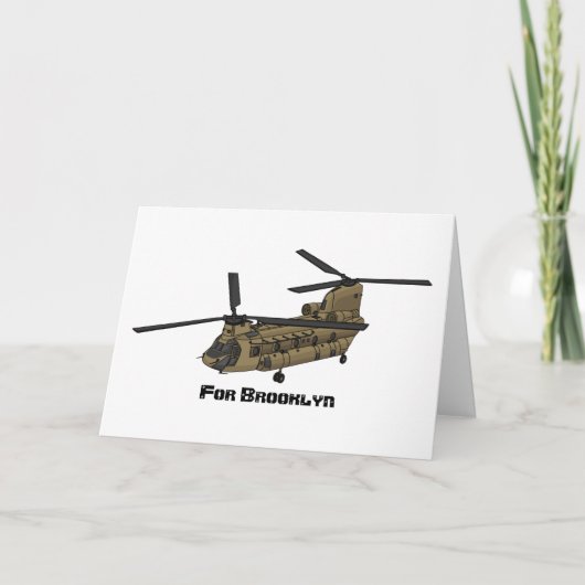 Chinese militaire helikopterillustratie feestdagen kaart (Voorkant)
