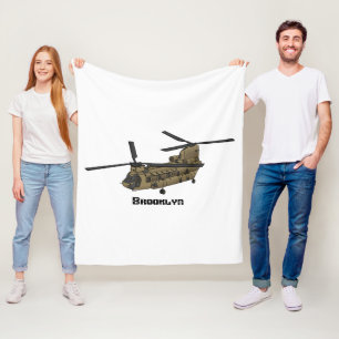 Chinese militaire helikopterillustratie fleece deken