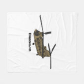 Chinese militaire helikopterillustratie fleece deken (Voorkant (Horizontaal))