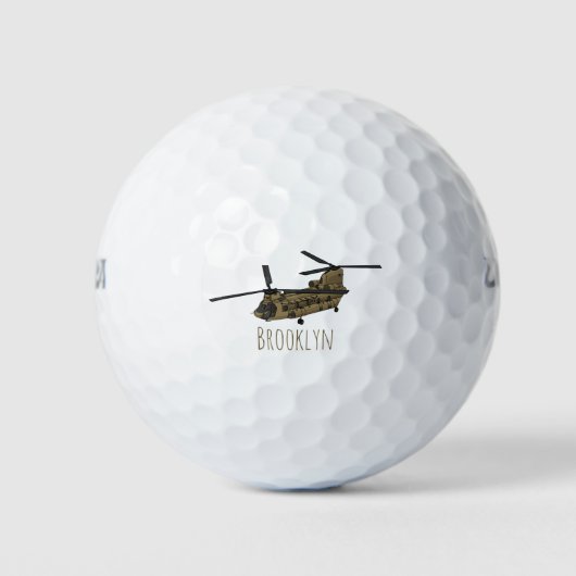 Chinese militaire helikopterillustratie golfballen (Voorkant)