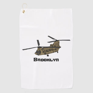 Chinese militaire helikopterillustratie golfhanddoek