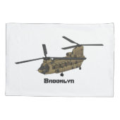 Chinese militaire helikopterillustratie kussensloop (Achterkant)