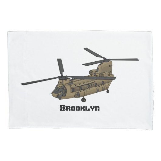 Chinese militaire helikopterillustratie kussensloop (Voorkant)