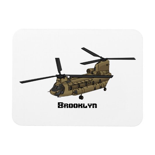 Chinese militaire helikopterillustratie magneet (Horizontaal)