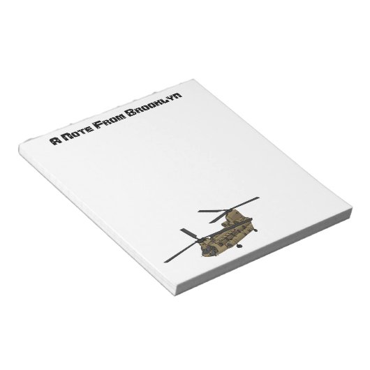 Chinese militaire helikopterillustratie notitieblok (Schuin)