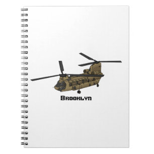 Chinese militaire helikopterillustratie notitieboek
