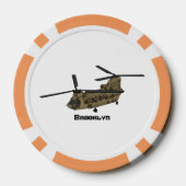 Chinese militaire helikopterillustratie poker chips (Achterkant)