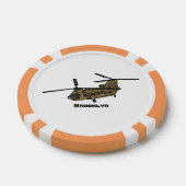 Chinese militaire helikopterillustratie poker chips (Enkel)