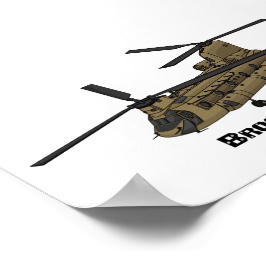 Chinese militaire helikopterillustratie poster (Hoek)