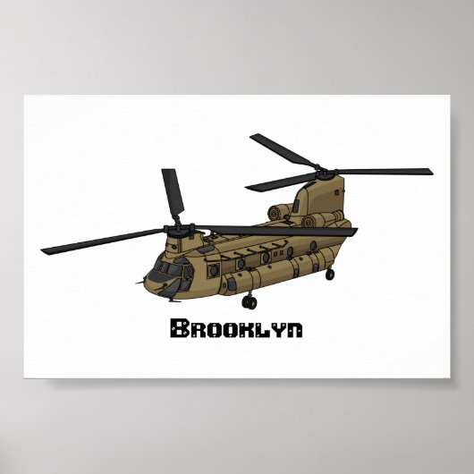 Chinese militaire helikopterillustratie poster (Voorkant)