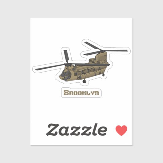 Chinese militaire helikopterillustratie sticker (Vel)