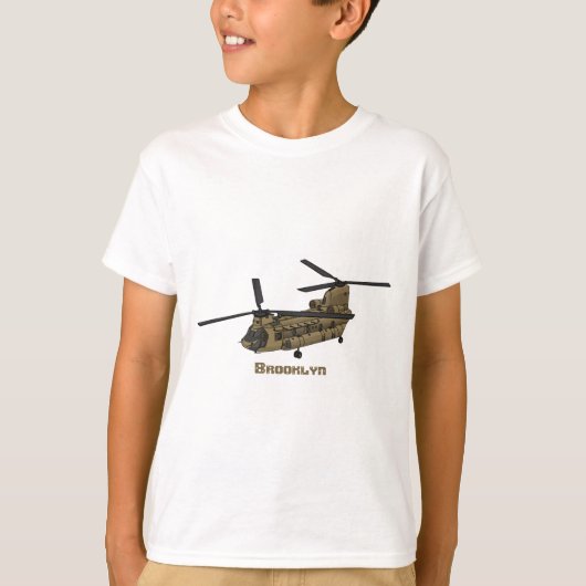 Chinese militaire helikopterillustratie t-shirt (Voorkant)